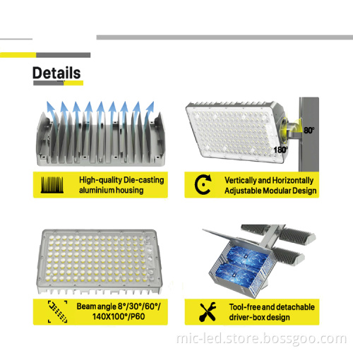 High Power Outdoor LED Flood Lights for Stadiums and Sports Fields (500W-1500W)